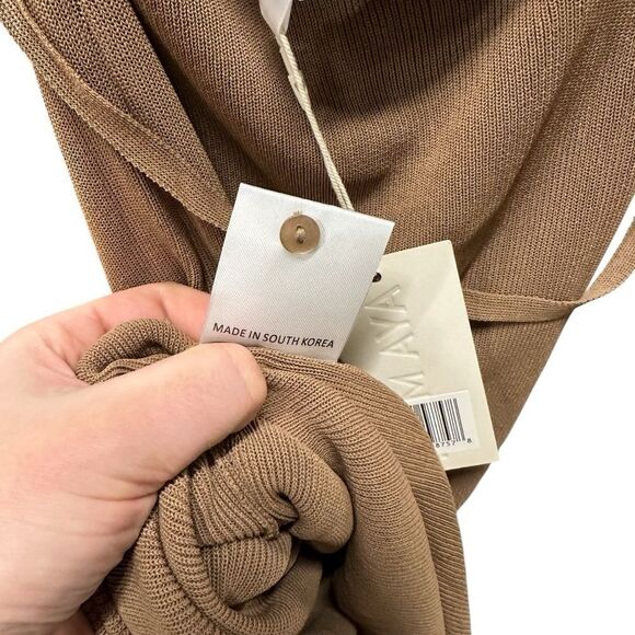 New Aya Muse Edo Halterneck Draped Maxi Dress XS Medium Brown - Picture 9 of 9
